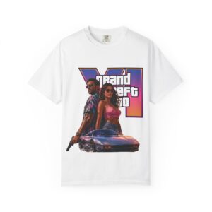 2977598291993770825_2048.jpeg Grand Theft Auto VI T-shirt | Retro Neon Game Logo Tee