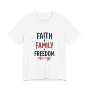 3713001018855498852_2048.jpeg Faith Family Freedom Tee | 4th of July Patriotic Christian Shirt